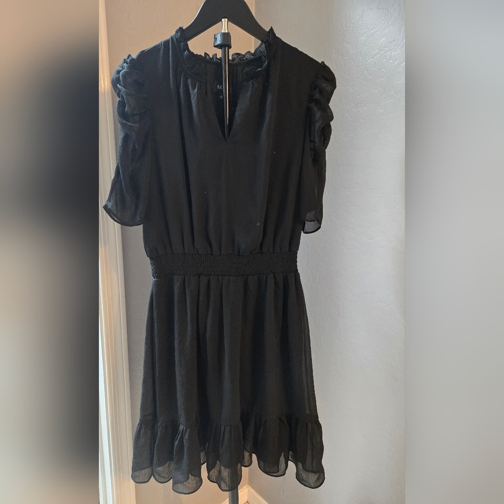 Black Ruffled Mini Dress Size M